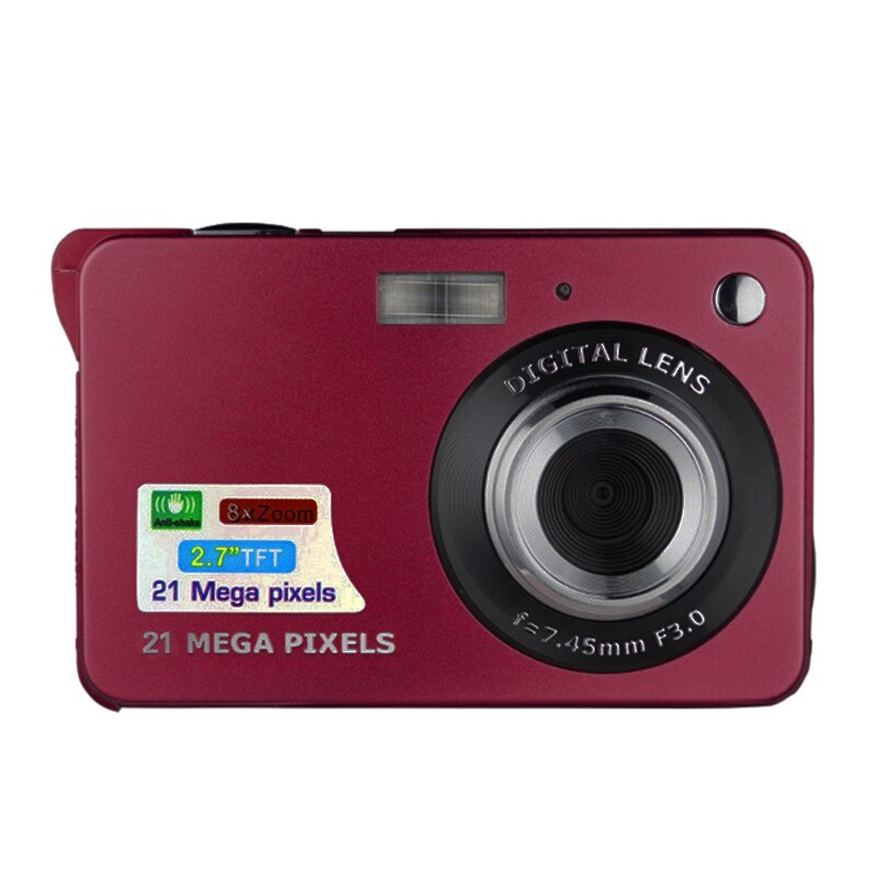 21 mega pixéis 2.7 polegada lcd hd câmera digital anti-shake detecção de rosto câmera de vídeo interior ao ar livre para adultos/idosos/criança: Red