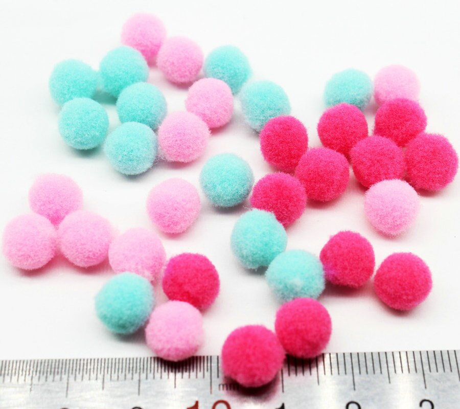 3000pcs 8mm en 10mm roze aqua roze bal Guirlande DIY Pom Pom Garland Bunting Banner garland decor