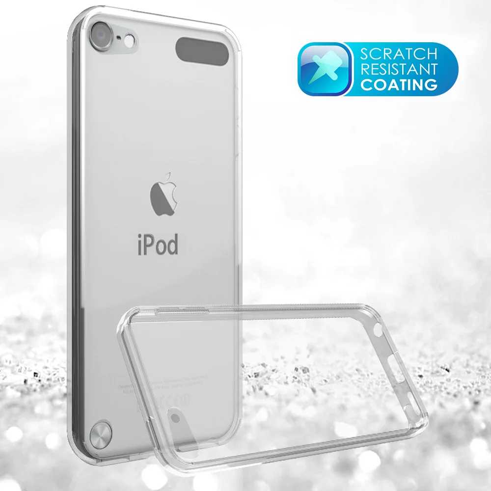 Custodia trasparente per IPod Touch 5 / Touch 6 / Touch 7 Cover ibrida antiurto Telaio morbido in TPU con guscio acrilico rigido trasparente Capa