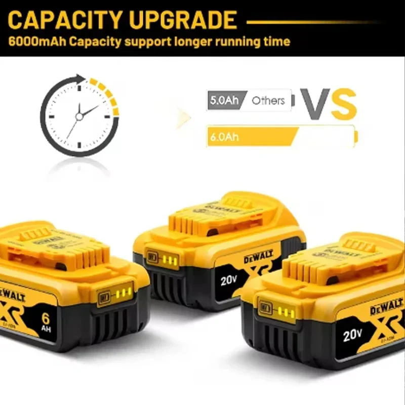 100%  stk . originale dewalt 18v batterier, , 2ah 5ah 6ah genopladelige lithium-ion batterier, dewalt dcb 200 udskiftningsbatteri til elværktøj