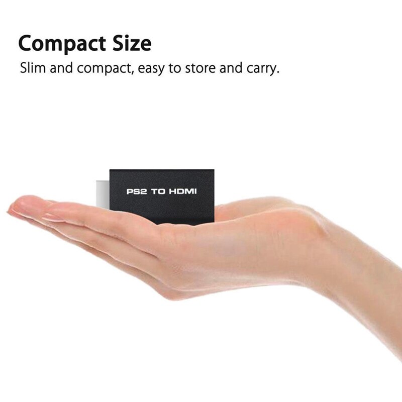 PS2 to HDMI Video Converter AV Adapter w/ 3.5mm o Output for HDTV Monitor