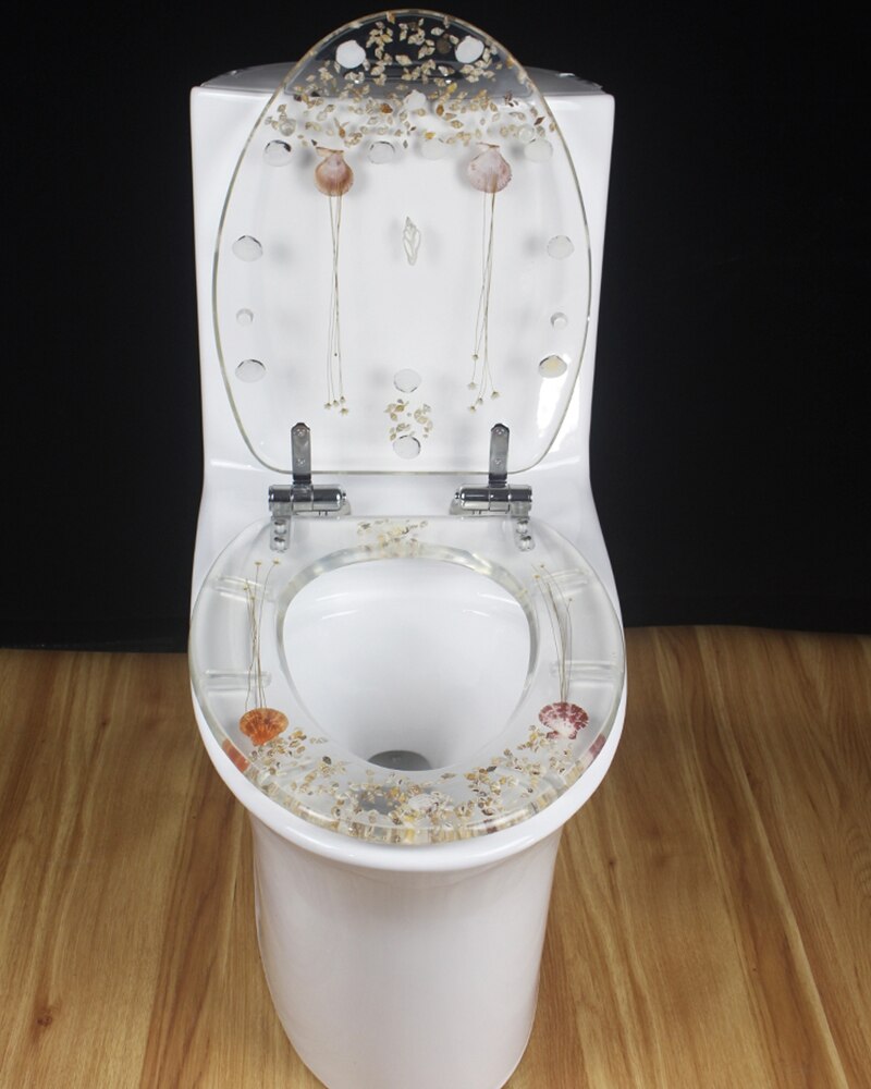 Unieke Hars Mooie Sea World Toilet Seat Cover Set V Vormige Wc Cover Met Deksel Veel Kleur Voor Keuze