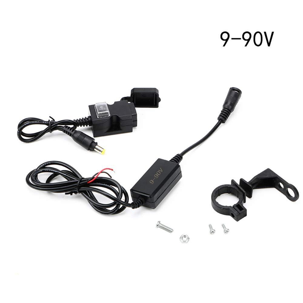 Dual USB Port 9-24V/9-90V 1A And 2.1A Waterproof Motorbike Motorcycle Handlebar Charger Adapter for Mobile Phone: 9-90V