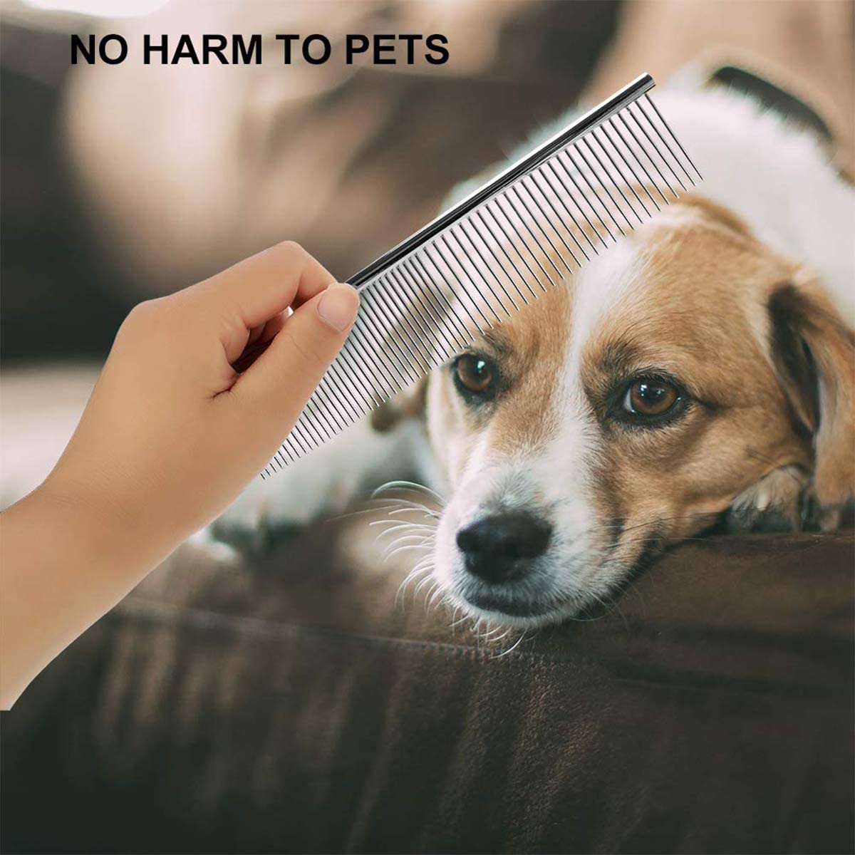 Pet Comb, Dog and Cat Long Hair Comb, Stainless Steel Combing