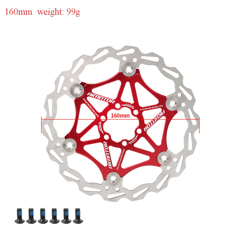 Akantor Mountainbike Disc Floating Pads Brake Rotor Rem 160Mm/180Mm/203Mm Rotor Sterke warmteafvoer Drijvende Rotor: 160MM Red