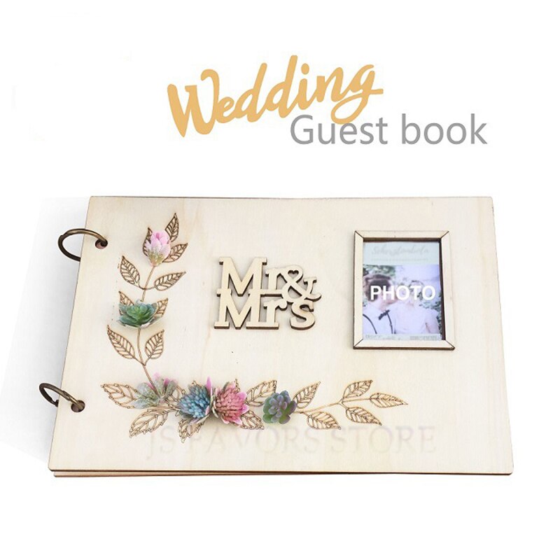 1 szt. Zdjęcie umieszczone z Pan pani symulowane sukulenty na wesele zaangażowane strona jako prezent podpis księga gości