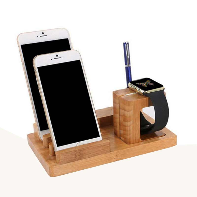 Holz gebühr stehen für telefon uhr multi usb lade halter für samsung huawei xiaomi neue schreibtisch ladestation für tablet