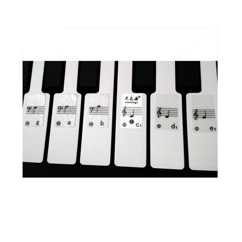 Keyboard Sticker Transparent Piano Keyboard Sticker 61 Key Electronic Keyboard 88 Key Piano Stave Note Sticker for White Keys
