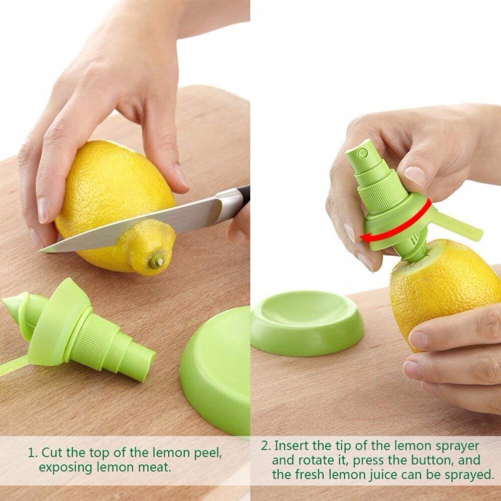 Pulvérisateur de jus de citron pour saveur fraîche, 2 pièces, presse-agrumes (pour salade), gadgets de cuisine, buse de pulvérisation de jus