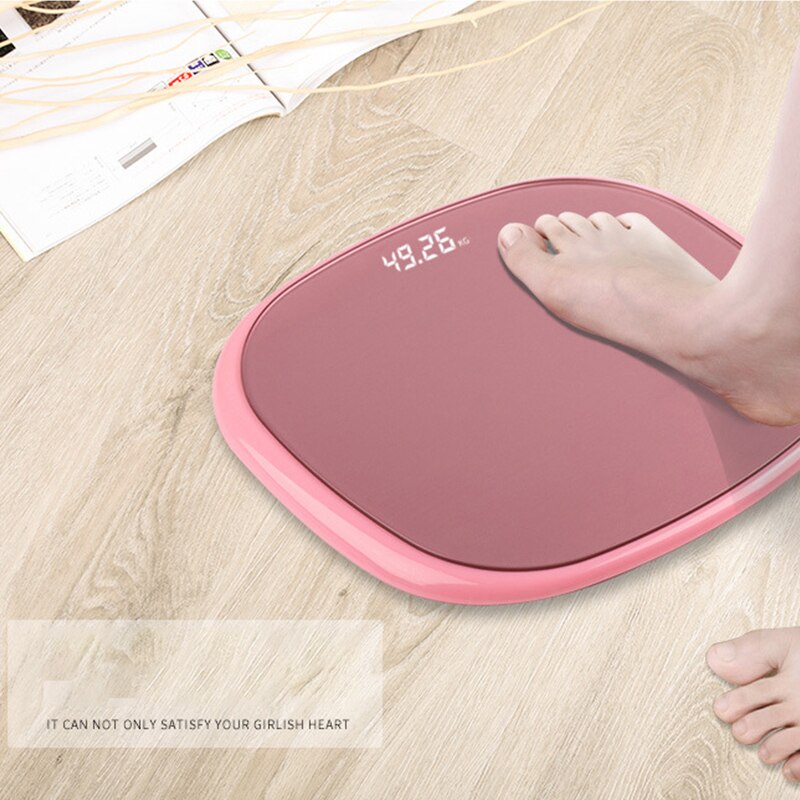 Husholdnings badeværelse digitalt bluetooth kropsfedtvægt vægte app pink usb opladning gulvvægte