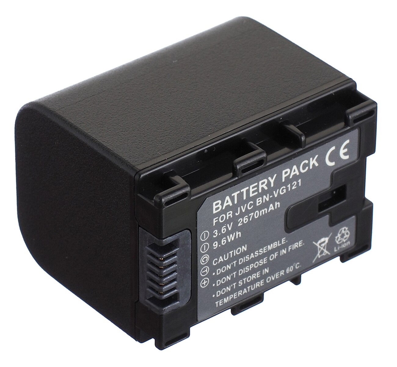 Paquete de batería para JVC BN-VG114, BN-VG114U, BN-VG114US, BN-VG114USM, BN-VG114E, BN-VG114EU, BN-VG114AC: 1x BN-VG121 Battery