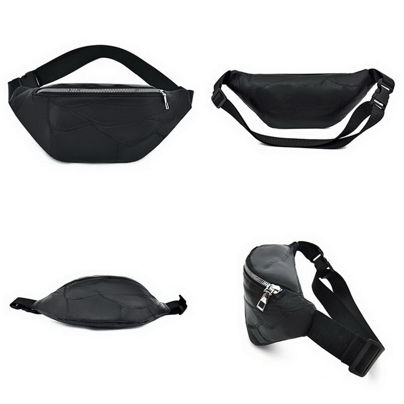Populær dametaske fanny pack pu taske bæltepung lille pung telefonnøgletaske hvid sort taljepakker
