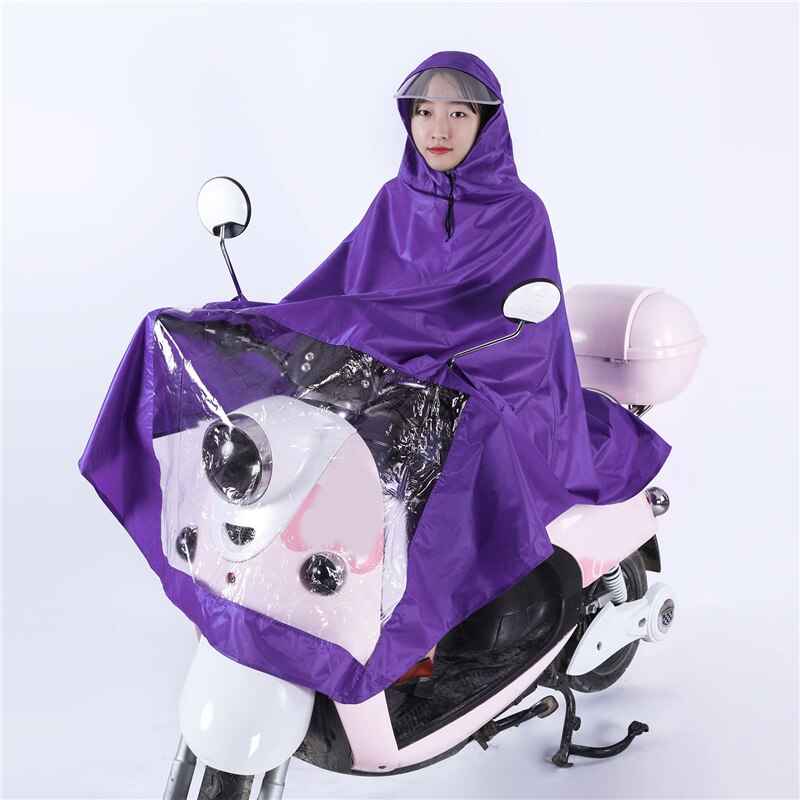Chubasquero impermeable Universal con capucha, capa de lluvia, Poncho para movilidad, Scooters, motocicletas, bicicletas: Purple single brim