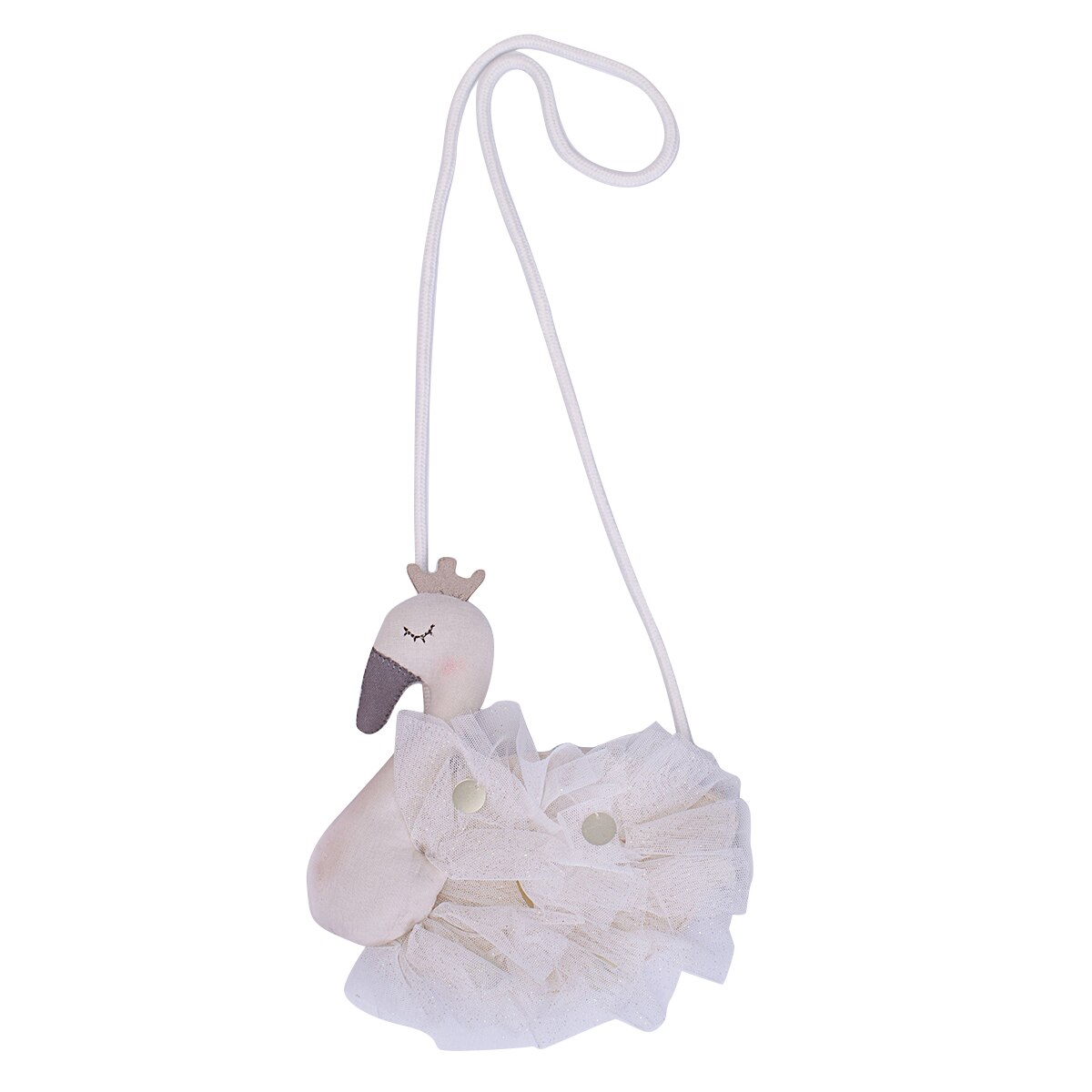 Baby Girls Kids Children Cartoon Swan Shape Crossbody Bag Cute Animal Shoulder Bags Style Solid: White