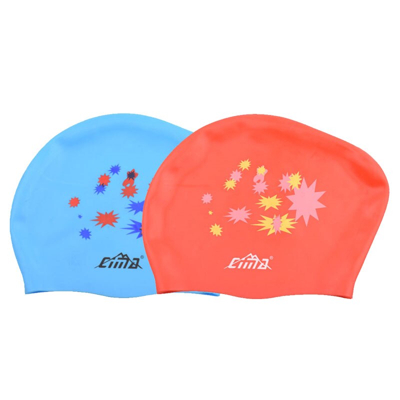 Swimming Cap Women Silicone Long Hair Extra Large Big Waterproof Swim Hat for Lady with Ear Cup Protect Elastic Swimming Caps: 2 Caps (Blue Red)