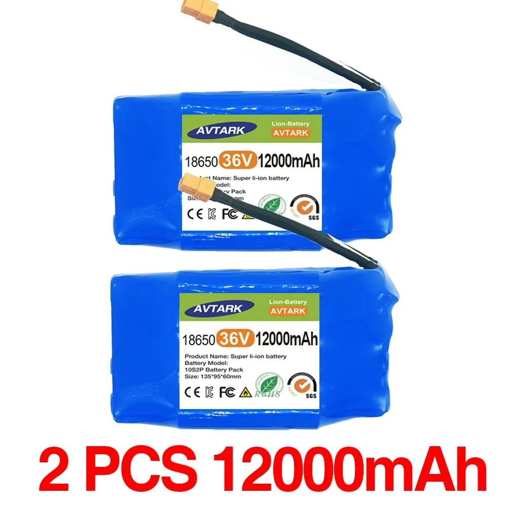 Original 18650 Lithium-Ionen-Akku 36 V 10S2P 12000 Ah, geeignet für den Stromversorgungsbetrieb von Elektrorollern/Twist-Scooter: YELLOW