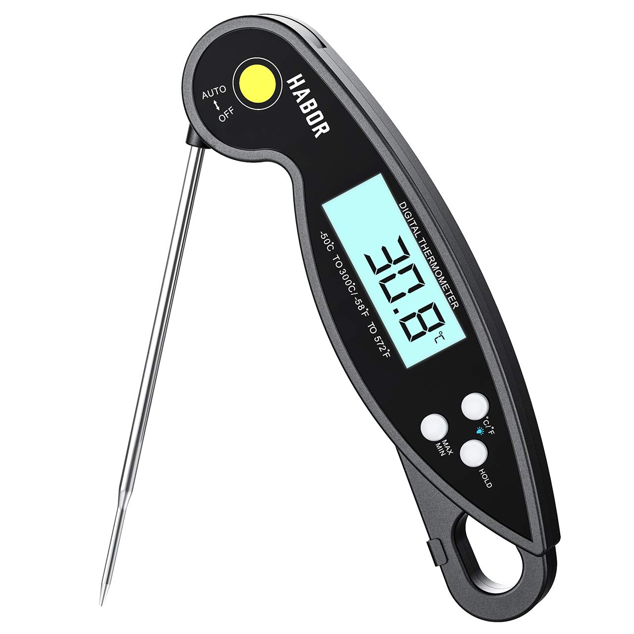 Habor Food Thermometer Digital Kitchen Thermometer Meat Water Milk Cooking Probe BBQ Electronic Oven Waterproof Kitchen Tools: black