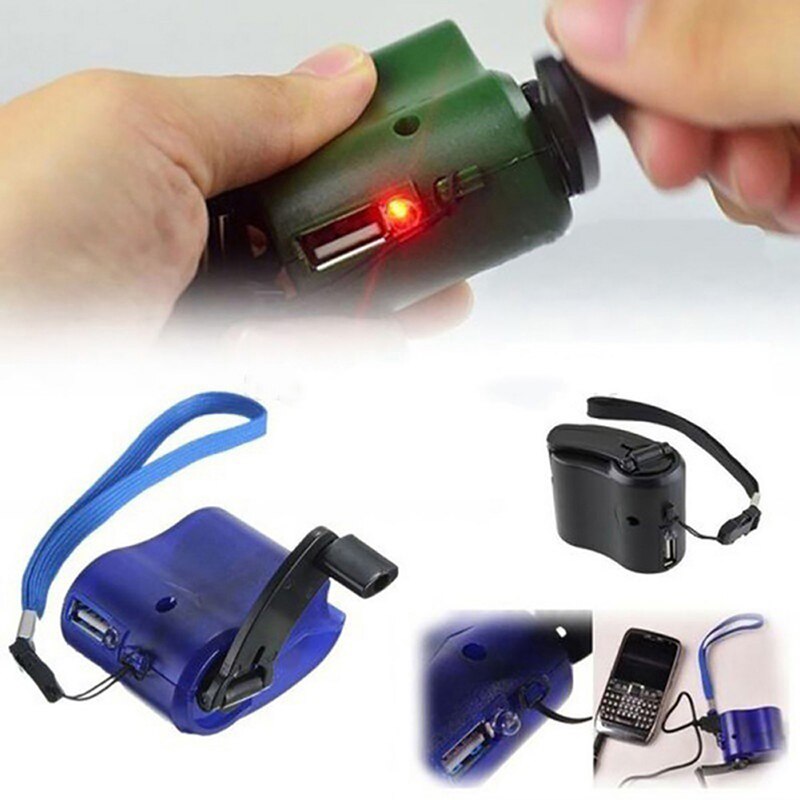Portable Hand Cranked Power Dynamo Generator Outdoor Emergency USB Charger for Mobile Phone Camera Travel Charger