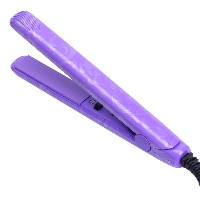 Mini plancha de pelo electrónica de cerámica, plancha Chapinha, planchas onduladas, herramientas de estilismo, 220V: purple flower