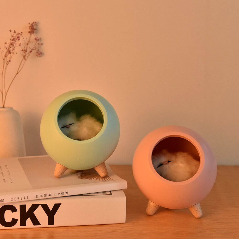 House Touch oscuramento simpatico gattino luce notturna per bambini camera da letto per bambini comodino lampada di ricarica regalo creativo gatti atmosfera domestica Decor