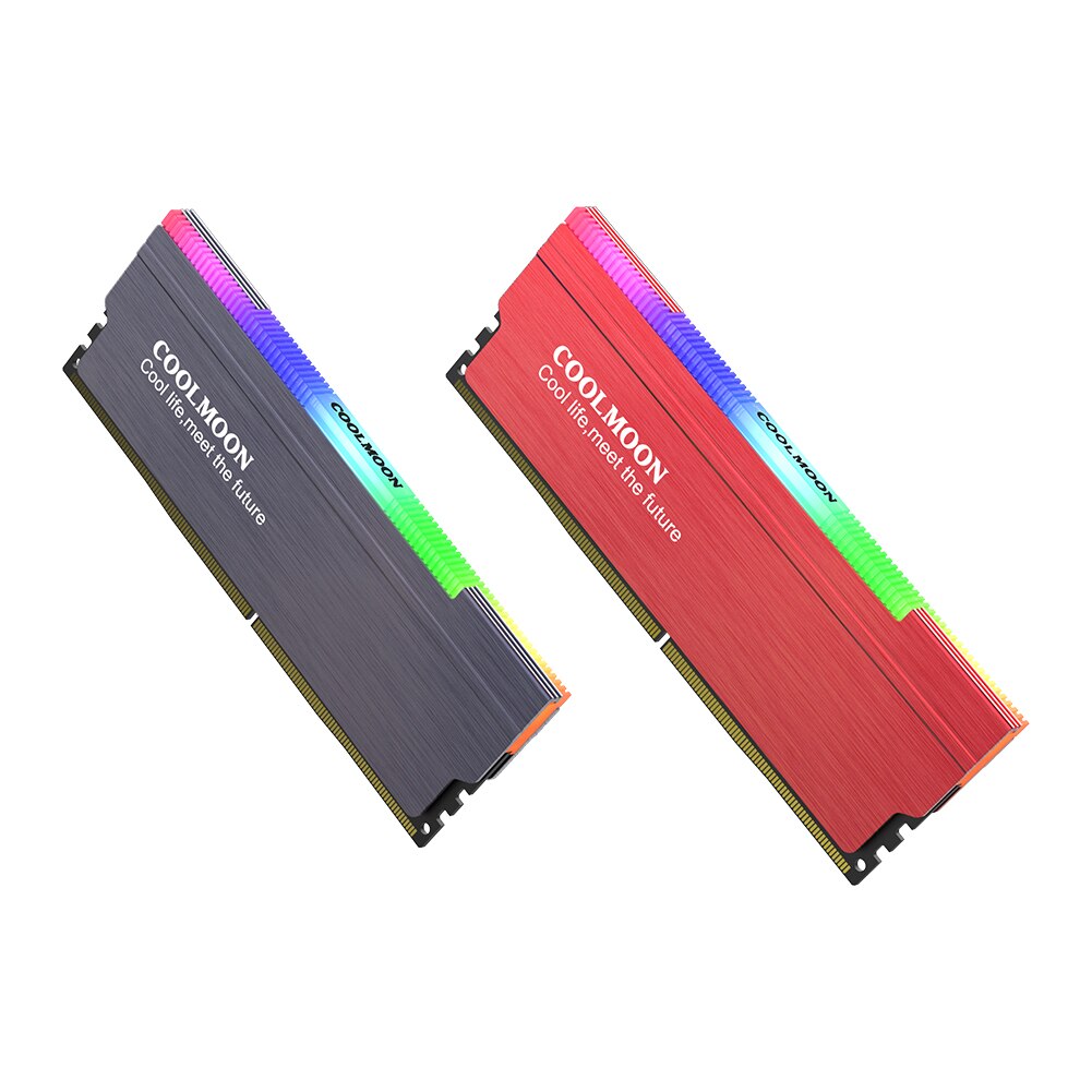 COOLMOON CR-D134S ARGB RAM Heatsink,Heat Spreader Cooler for Desktop PC,15v-3pin male / female interface,Support controller RGB