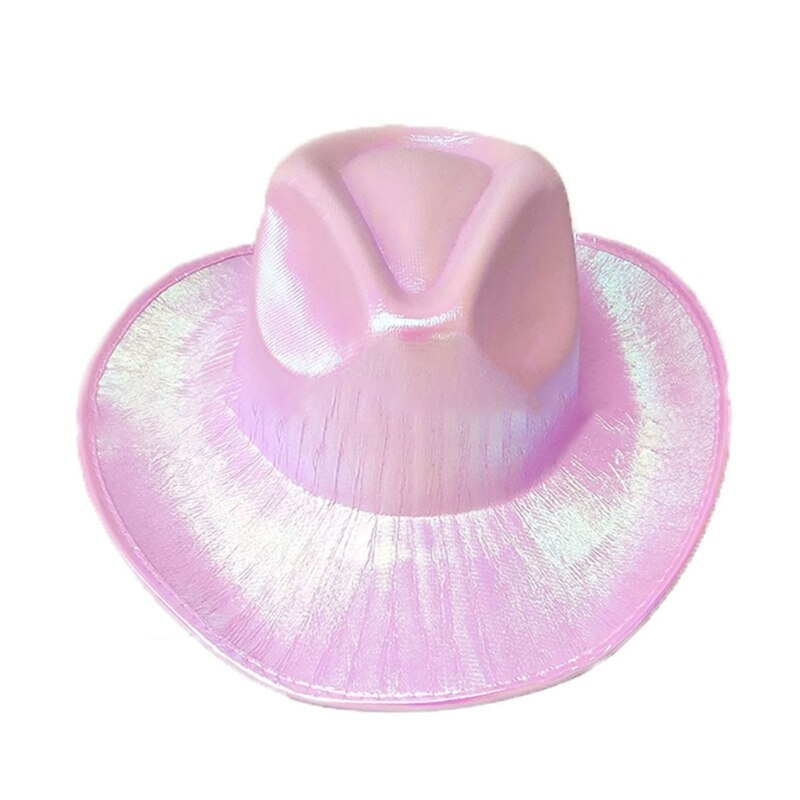 Funny Party Hats Cowboy Hat for Women Cowgirl Hat Cowgirl Costume Hat Space Cowboy Holographic Rave Hat: pink