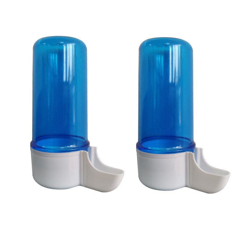 Bebedero semiautomático para loros, caja de alimentación para loros, bebedero transparente azul, bebedero para pájaros, 120ml, 1-3 piezas