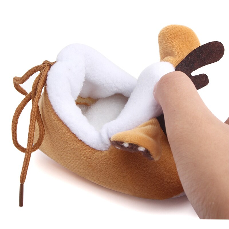 Baby Deer Slipper Toddler First Walkers Baby shoes Deer Prints Round Soft Slippers Shallow Christmas Footwear For Newborns