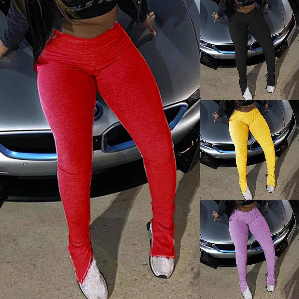 Stacked leggings joggers stacked sweatpants women ruched pants legging jogging femme stacked pants women sweat pants trousers