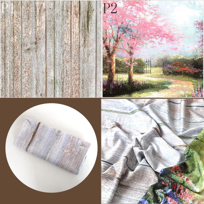 Double Side Wood Plank Floordrop Backdrop Newborn Photography Background Flower Field Flooring Fabric Baby Girl Photo Props: P1 P2