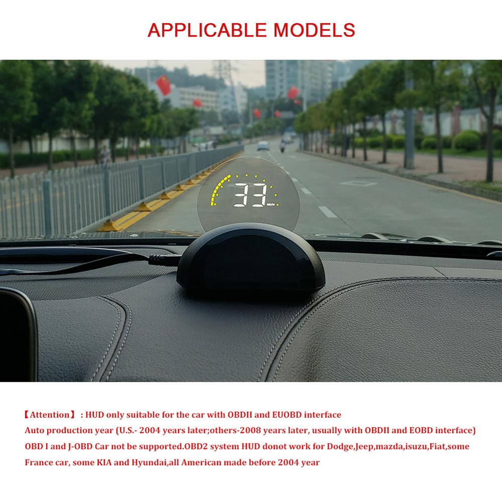 Car HUD Head Up Display Speed Projector Windshield Head Up Display OBD Overspeed Warning System Electronic Voltage Alarm Display