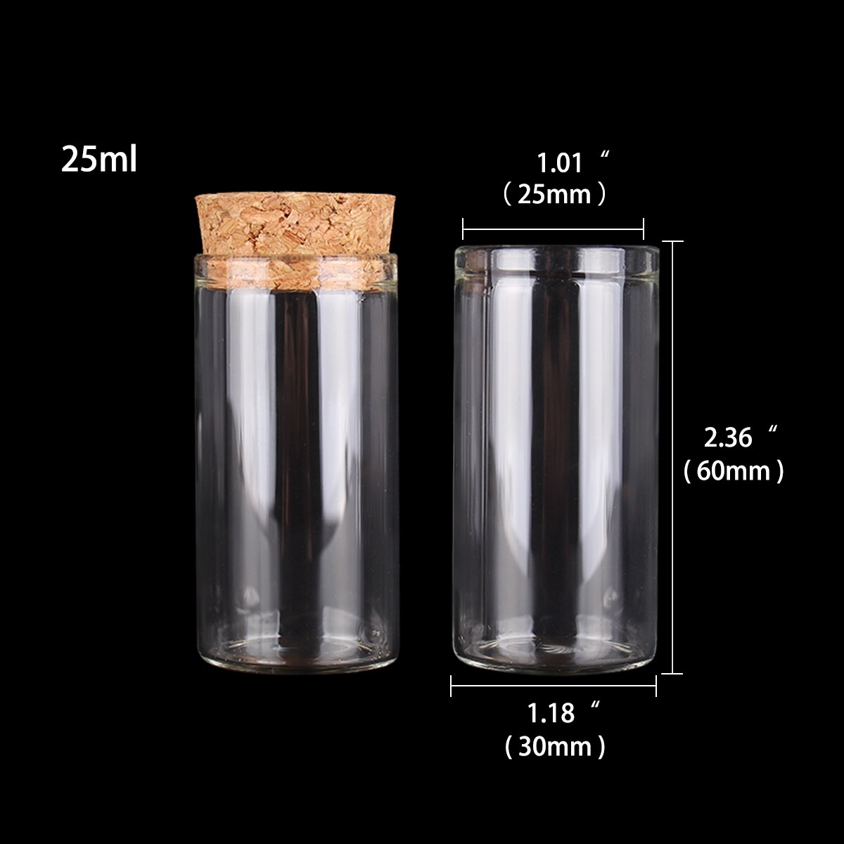 12 pieces/lot 15ml 20ml 25ml 30ml 40ml 45ml 50ml 55ml 60ml Glass Test Tubes With Cork Stopper Wishing Bottles for Art DIY Crafts: Red