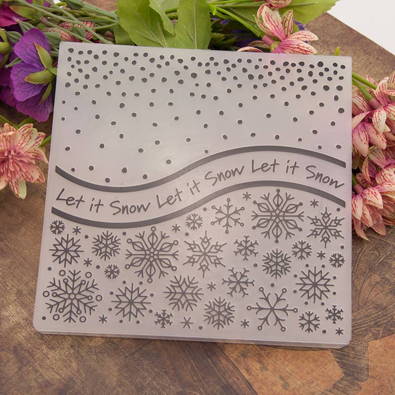 Snowflake Snow Plastic Embossing folders for DIY Scrapbooking Template Stencils Making Photo Album Card Handmade Decor 15x15cm