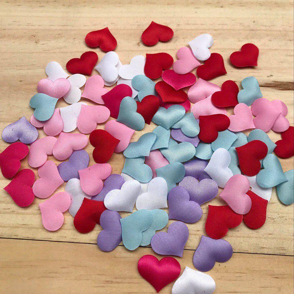 2 Cm Bruiloft Confetti Tafel Romantische Zijden Stoffen Hart Bloemblaadjes Bed Hart Bloemblaadjes Bruiloft Valentijnsdag Party Decoration