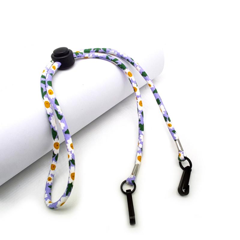 Cuerda ajustable para colgar en la oreja, dos ganchos, para coser mascarillas, cordón, flores: 03