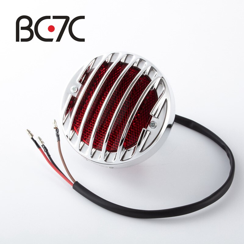 Motorfiets Accessoires Zwarte Ronde Grill Retro Rem Achterlicht Kentekenverlichting Voor Suzuki Harley Bobber Chopper Custom