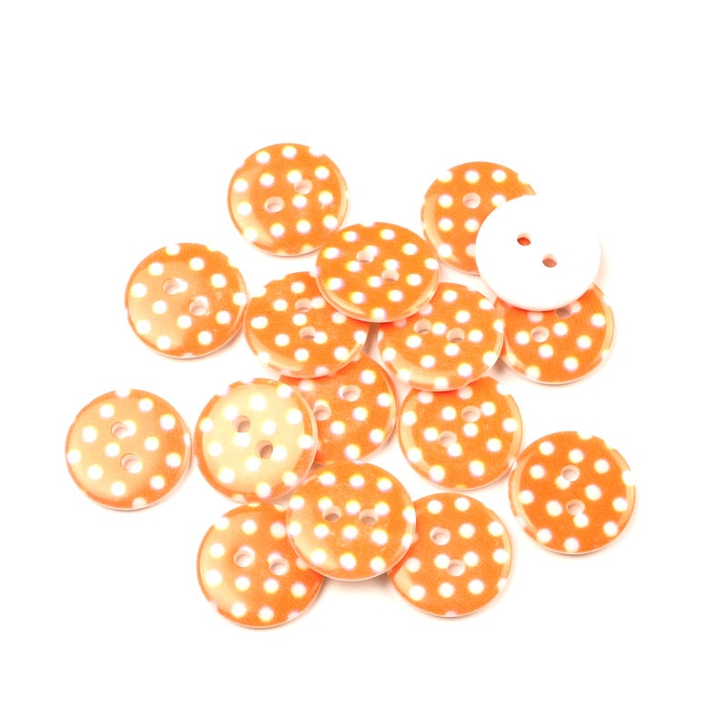 50 Stuks Oranje Ronde Dot Resin Naaien Knoppen Voor Kinderkleding Scrapbooking Decoratieve Botones Handwerk Diy Accessoires