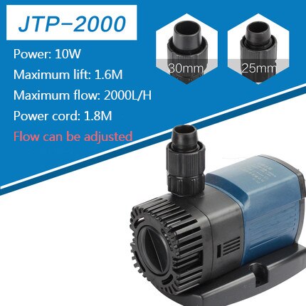 Sunsun JTP-2000-3000 Aquarium Frequentie Conversie Energiebesparing Pomp Stille Dompelpomp Aquarium Circulerende Filter Pomp: JTP-2000 10W / EU adapter plug