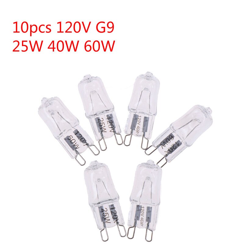 10PCS 120V 25W 40W 60W Oven Light Bulb G9 High Temperature Bulb Steamer Light G9 Oven Lighting Bulb