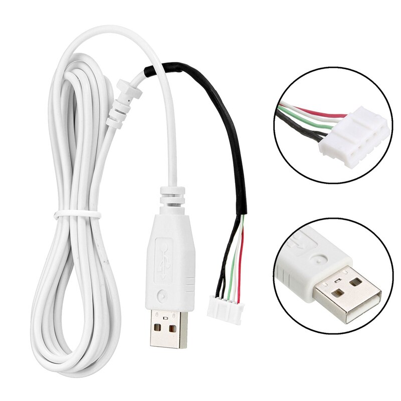 Gaming muis usb muiskabel vervangende draad voor razer deathadder 1800 3500 abyssus wit zwart deathadder elite