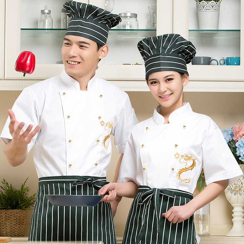 Chef Clothing Long Sleeve Adult Kitchen Work Uniform Baking Cake Point Clothing B-6243: White A / XL