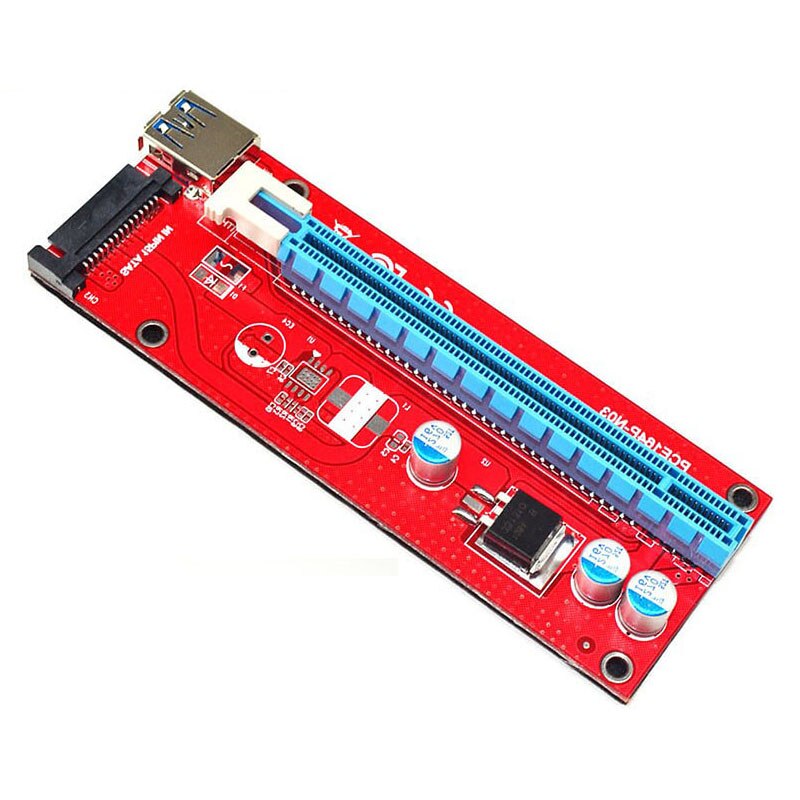 USB3.0 PCI-E PCI Express 1X to 16X Riser Card Adapter, Mining Dedicated Graphics Card Extension Cable with SATA Power Slot Conne