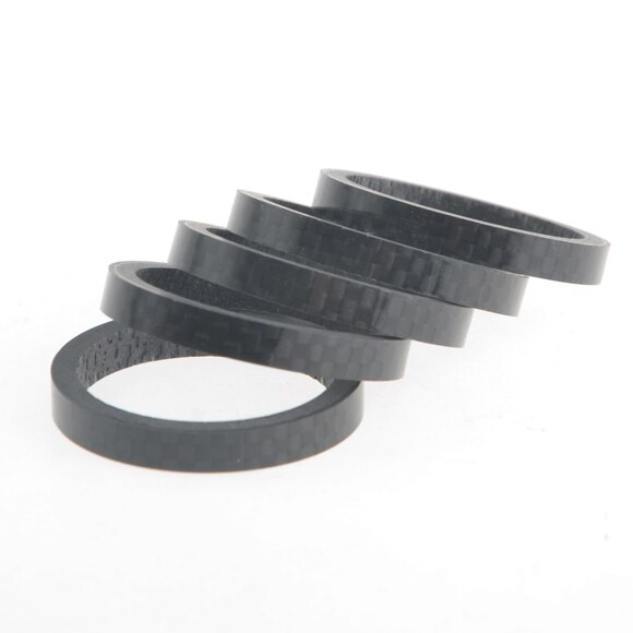 Wanyifa 5 sztuk/partia 5/10/15/20mm pełne włókno węglowe i rower tytanowy podkładki rower Spacer 1-1/8 "dla Road rower mtb uwalnia statek: 5mm matte