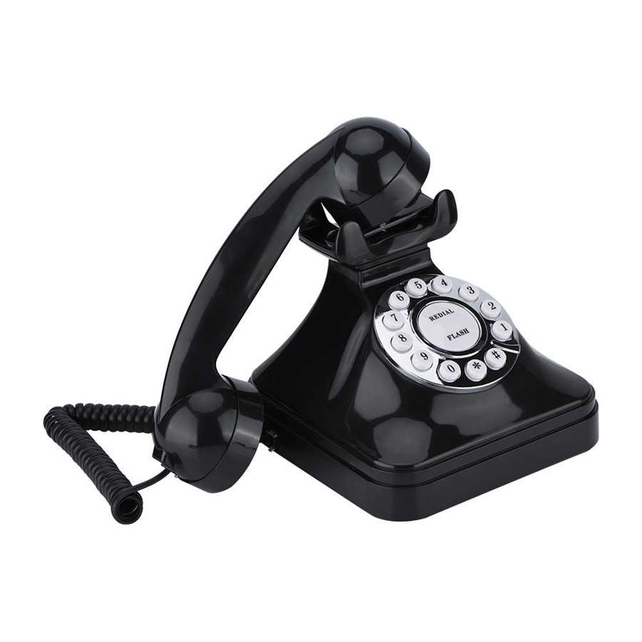 WX-3011 Retro Telefoon Vintage Zwart Multifunctionele Plastic Huistelefoon Retro Draad Vaste Telefoon Voor Home Office Gebruik