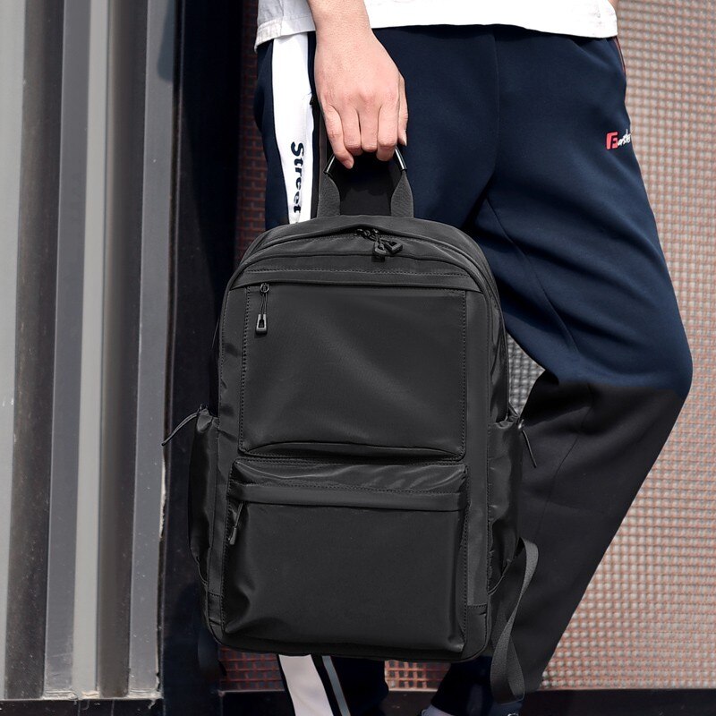 Mode Mannen Rugzak Effen Kleur Trendy Business Rugzak Oxford Doek Waterdichte Laptop Rugzak Eenvoudige Grote Capaciteit Bookbags