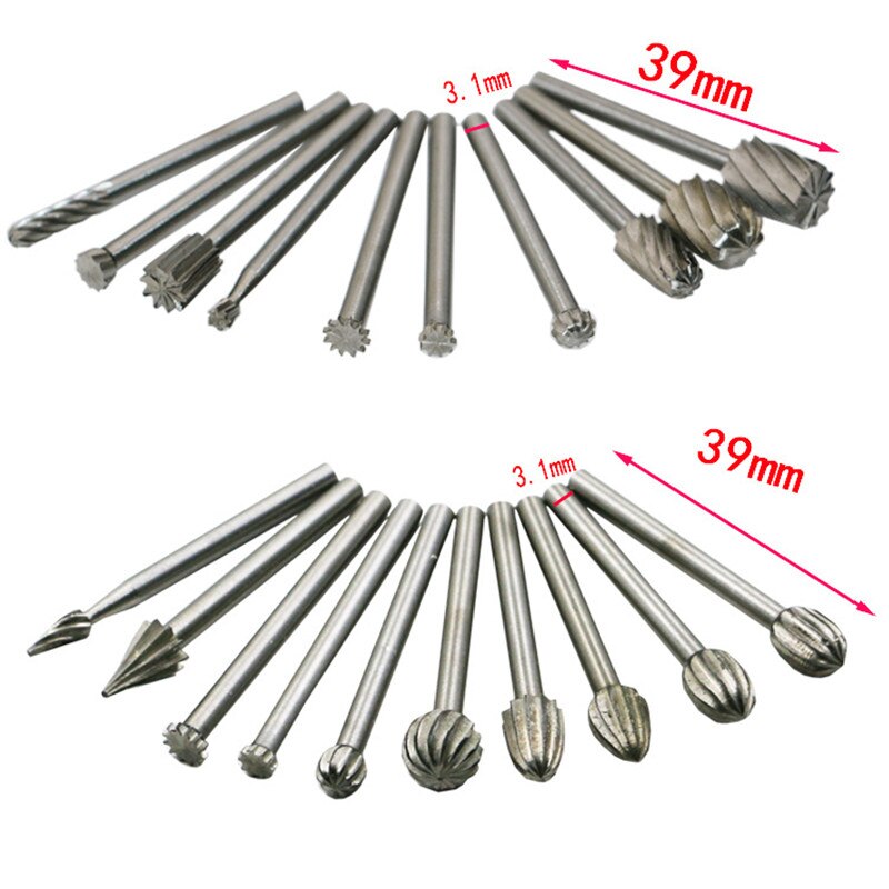 20 stk/sett 3mm hss roterende freser fresekrone gradfreser utskjæringsmaskin freser sett