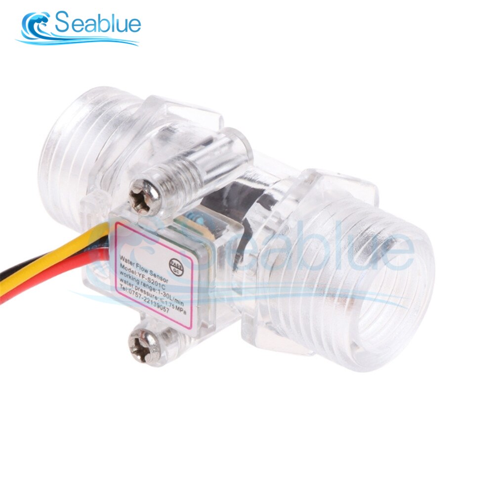 DC 5V 12V G1/2inch Transparent Water Flow Sensor Water Flow Meter Measurement Hall Flow Sensor Indicator Counter