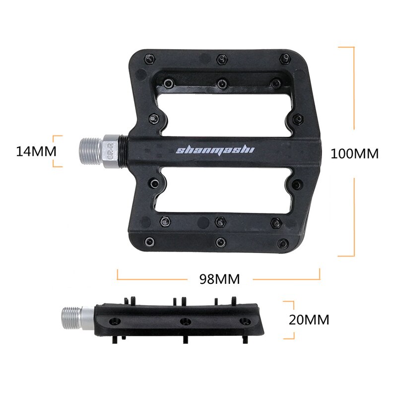 SMS vélo pédale vtt nylon fibre roulements pédales plat Y engrenage fixe ultra-léger 345g cyclisme 9/16 BMX VTT repose-pieds