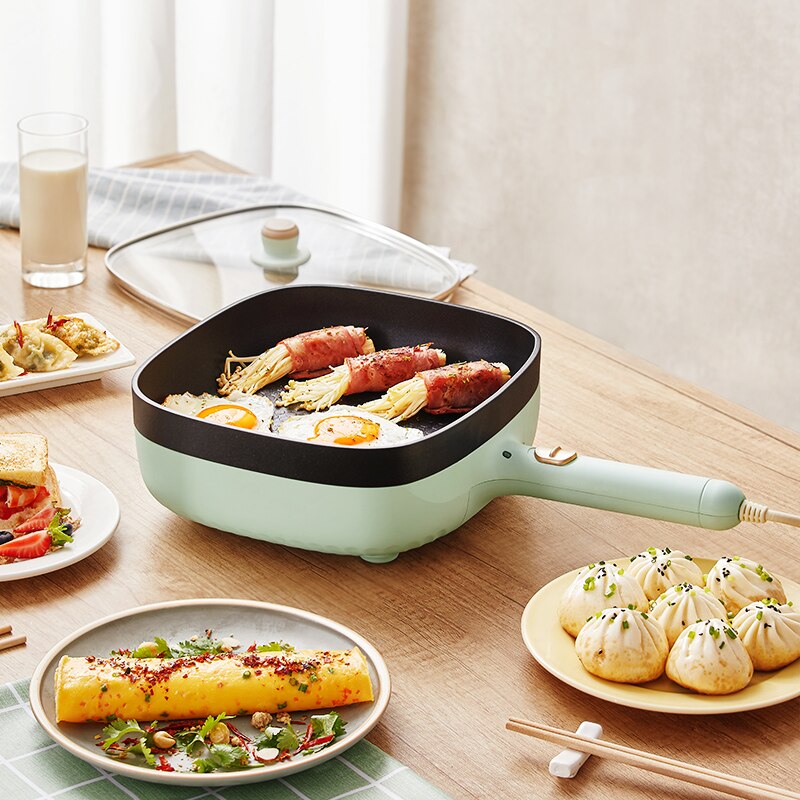 220v 2l husholdnings-elektrisk stegepande bærbar non-stick multi komfur mini elektrisk gryde bøf stegepande gryde pandekage maker