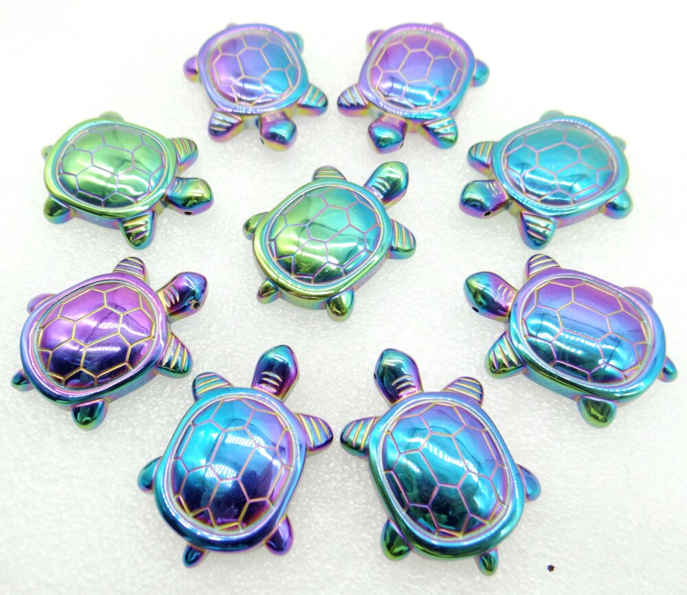 Natürliche Stein Titan Hämatit schildkröte anhänger perlen Edelstein für diy schmuck machen halskette Für Frauen Männer 1 stücke: NO.12